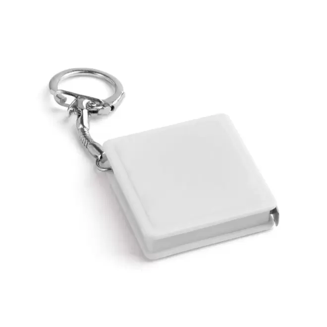 PORTE-CLES PUBLICITAIRE METRE RUBAN 'DANO CARRE' 1M - blanc