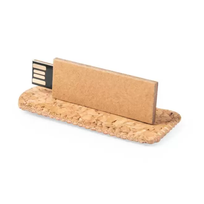  CLE USB PERSONNALISABLE 16 GO LIEGE CARTON 'XUSO' - naturel
