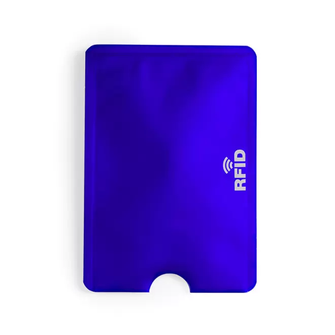 PORTE-CARTE PERSONNALISÉ ANTI-RFID ALUMINIUM 'SMARTCARDI' - bleu