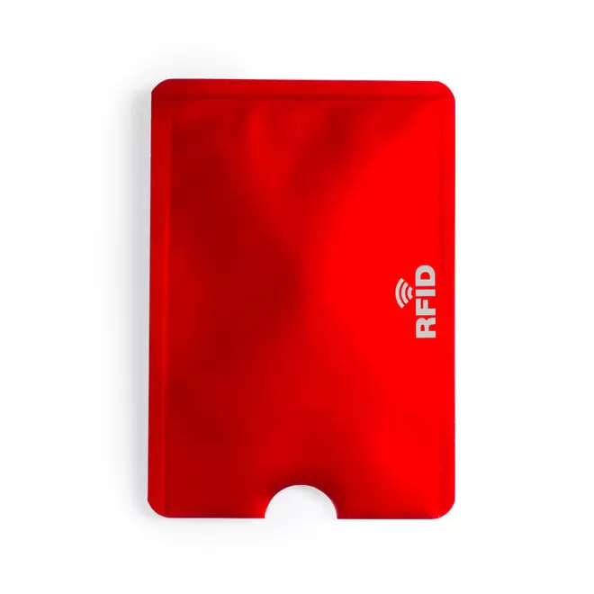 PORTE-CARTE PERSONNALISÉ ANTI-RFID ALUMINIUM 'SMARTCARDI' - rouge