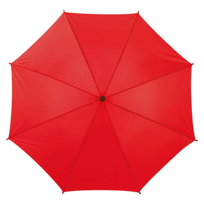 PARAPLUIE PUBLICITAIRE MANCHE DROIT OUVERTURE AUTO 'ABERDEEN BOIS' - rouge