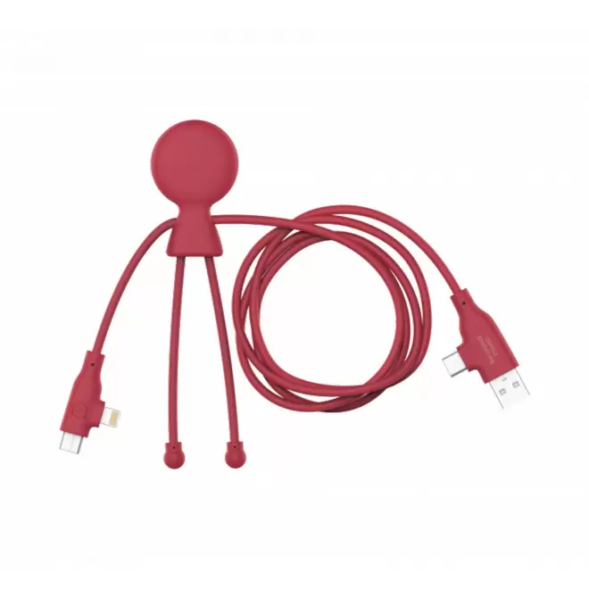 CABLE DE CHARGE PERSONNALISABLE XOOPAR® 'MR BIO LONG FAST 60W' - rouge
