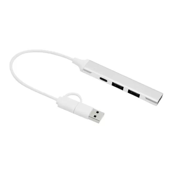 HUB USB ALU PERSONNALISABLE 'CHTOU' - argenté