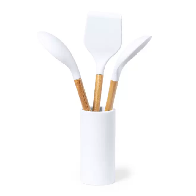 SET 3 USTENSILES PERSONNALISABLE 'KOCH' - blanc