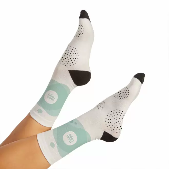 CHAUSSETTES EN POLYESTER SUBLIMEES 'KALOX' - blanc