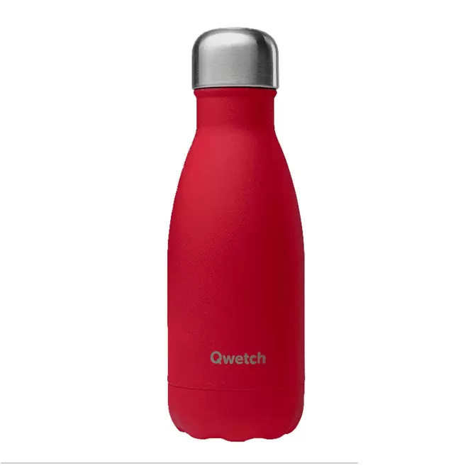 BOUTEILLE ISOTHERME PERSONNALISABLE INOX '260 ML QWETCH®' - rouge