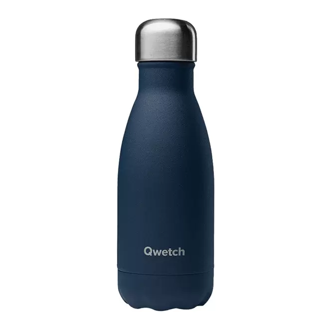 BOUTEILLE ISOTHERME PERSONNALISABLE INOX '260 ML QWETCH®' - bleu