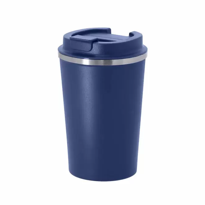 MUG PERSONNALISABLE ACIER INOX DOUBLE PAROI 350 ML 'TOODI' - bleu marine