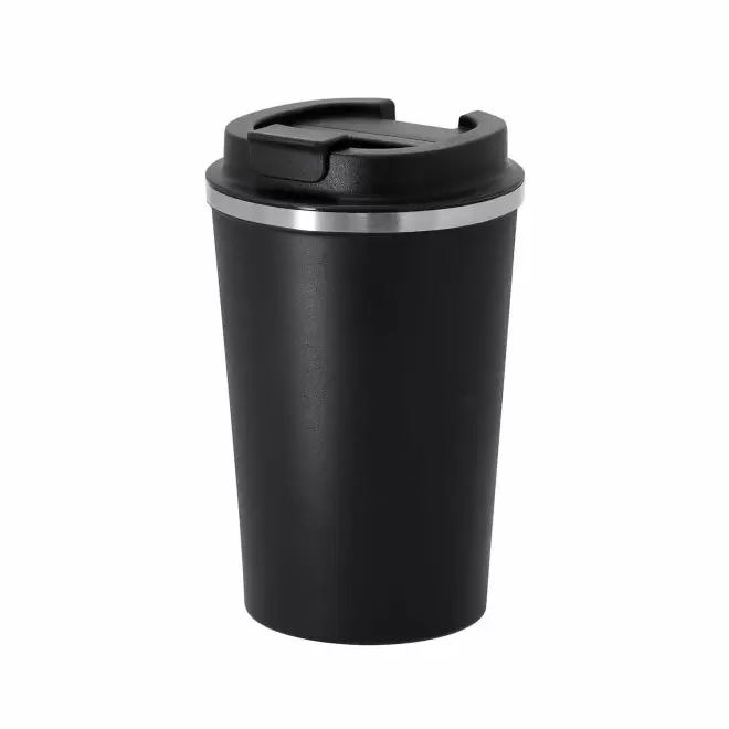 MUG PERSONNALISABLE ACIER INOX DOUBLE PAROI 350 ML 'TOODI' - noir
