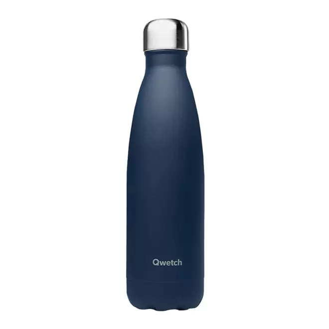 BOUTEILLE ISOTHERME PERSONNALISABLE INOX '500 ML QWETCH®' - bleu nuit