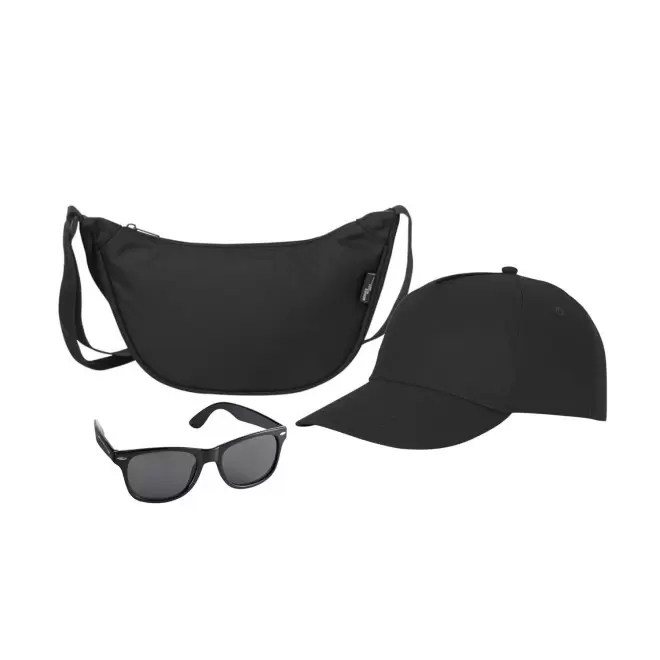 SET PERSONNALISABLE CASQUETTE BANANE LUNETTES 'FESTI' - noir