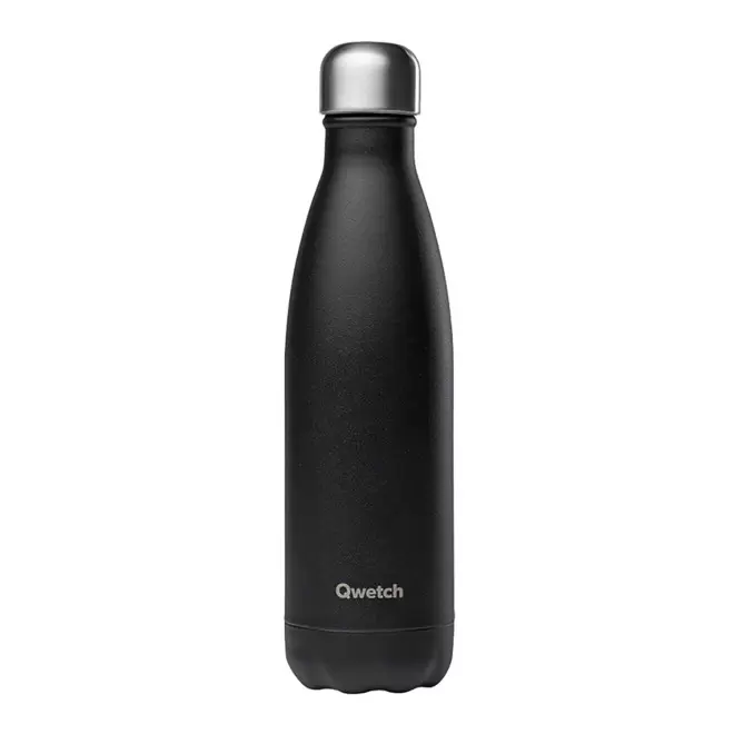 BOUTEILLE ISOTHERME PERSONNALISABLE INOX '500 ML QWETCH®' - noir