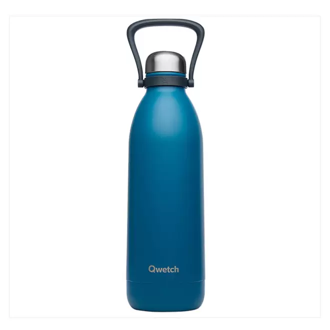 BOUTEILLE ISOTHERME PERSONNALISABLE INOX '1,5L QWETCH®' - bleu canard