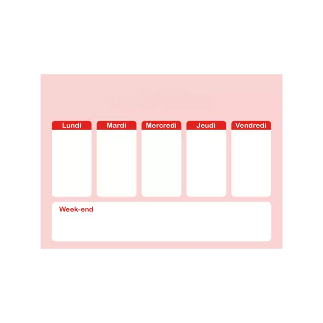 PLANNING AIMANTE PUBLICITAIRE 'CHECK' - rouge - 21x15cm