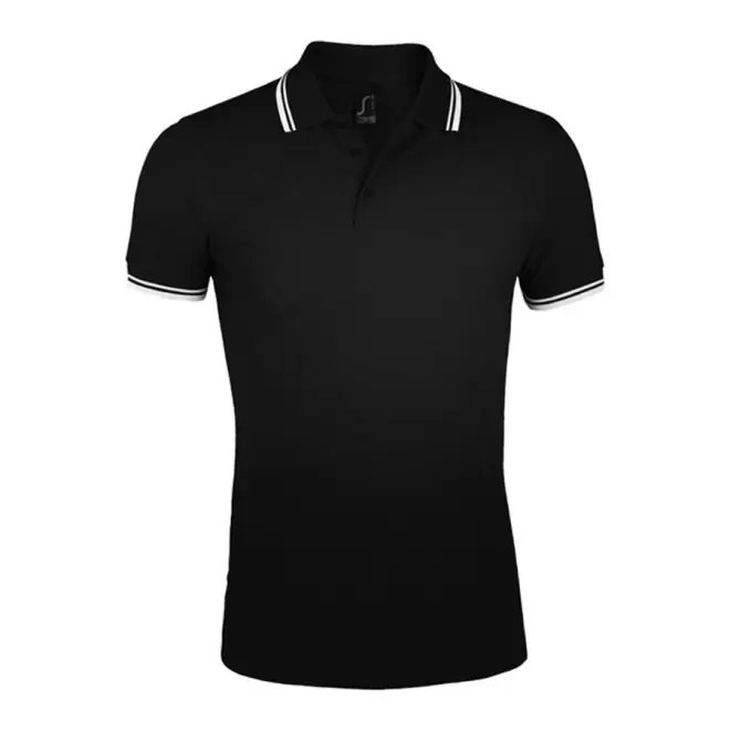 POLO BICOLORE PERSONNALISABLE HOMME 'PASADENA' RAPIDE 4J - noir/blanc