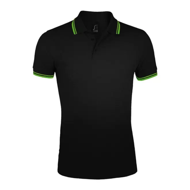 POLO BICOLORE PERSONNALISABLE HOMME 'PASADENA' RAPIDE 4J - noir/lime