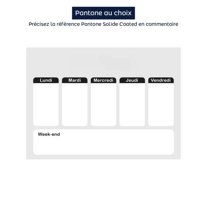 PLANNING AIMANTE PUBLICITAIRE 'CHECK' - pantone - 21x15cm