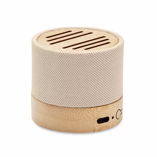 MINI ENCEINTE SANS FIL PERSONNALISABLE 'ELEG BAMBOU' - beige