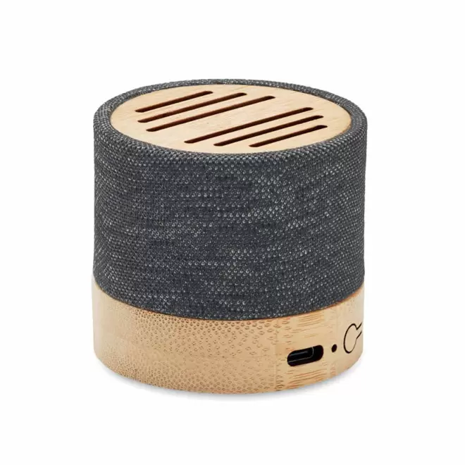 MINI ENCEINTE SANS FIL PERSONNALISABLE 'ELEG BAMBOU' - noir
