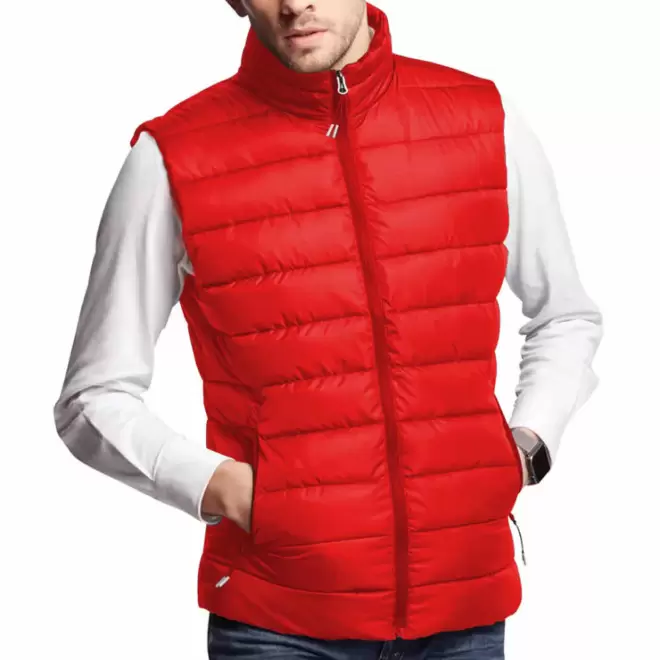 DOUDOUNE PUBLICITAIRE SANS MANCHES HOMME MUSTAGHATA® 'KYLE' - rouge