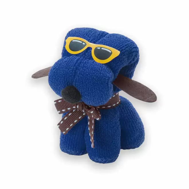 SERVIETTE MICROFIBRE ENFANT PERSONNALISABLE 'WOUFFY' - bleu