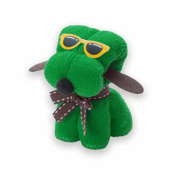 SERVIETTE MICROFIBRE ENFANT PERSONNALISABLE 'WOUFFY' - vert