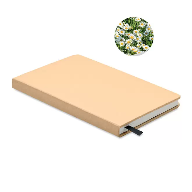 CARNET A5 AVEC GRAINES PERSONNALISABLE 'FERROL' - beige