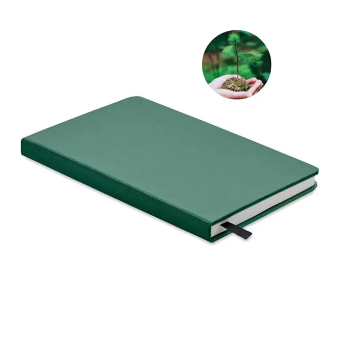 CARNET A5 AVEC GRAINES PERSONNALISABLE 'FERROL' - vert foncé