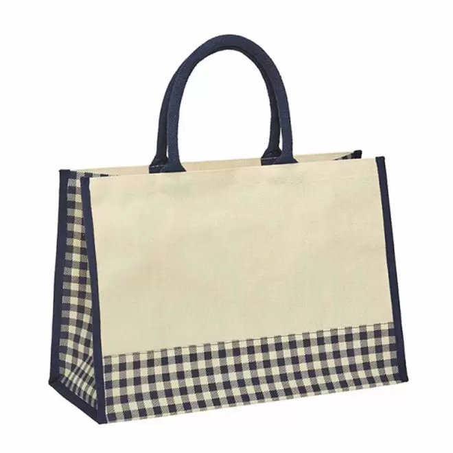 SAC COTON VICHY PERSONNALISABLE 'PERICOS'  - bleu marine