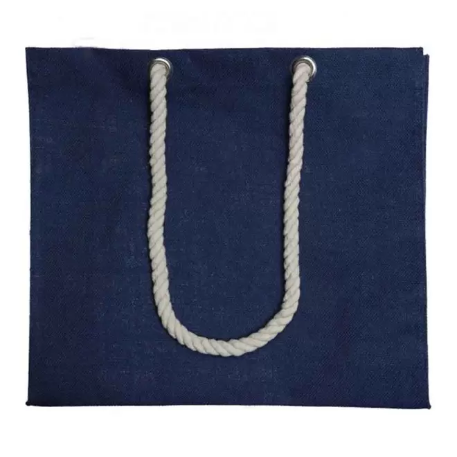 SAC EN JUTE PERSONNALISABLE AVEC SOUFFLET 'KILGO' - marine