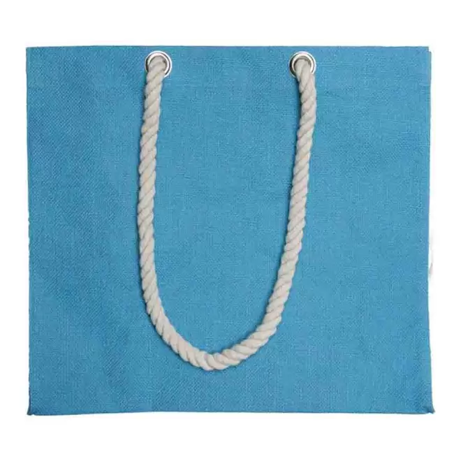 SAC EN JUTE PERSONNALISABLE AVEC SOUFFLET 'KILGO' - turquoise