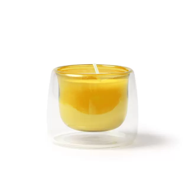BOUGIE PARFUMEE PERSONNALISEE POT EN VERRE 'POTYL' - jaune
