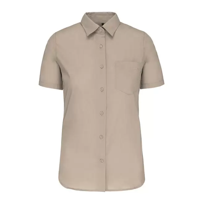 CHEMISE MANCHES COURTES FEMMES PERSONNALISABLE 'KARIBAN' - beige