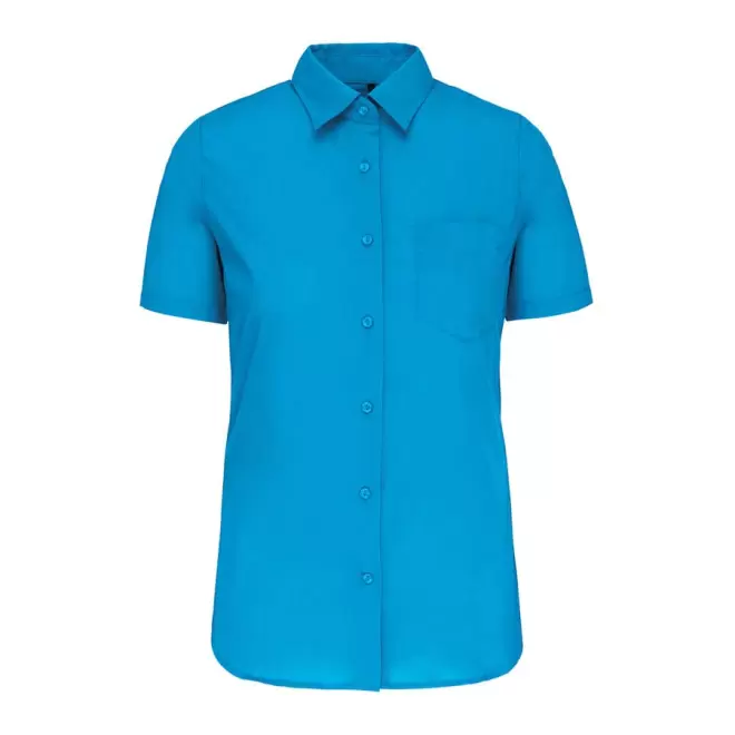 CHEMISE MANCHES COURTES FEMMES PERSONNALISABLE 'KARIBAN' - turquoise