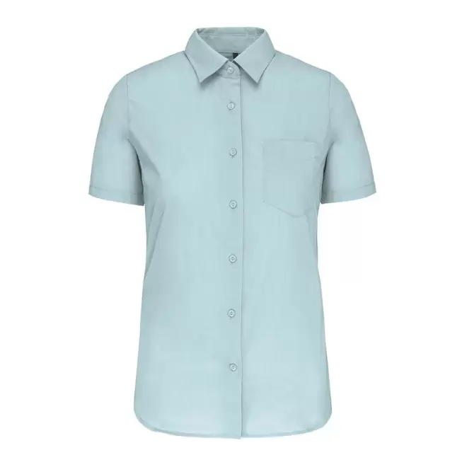 CHEMISE MANCHES COURTES FEMMES PERSONNALISABLE 'KARIBAN' - ice mint