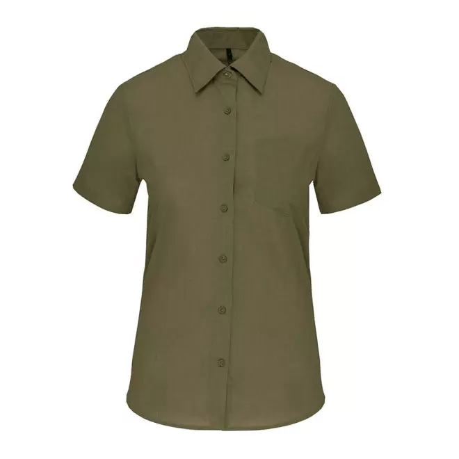 CHEMISE MANCHES COURTES FEMMES PERSONNALISABLE 'KARIBAN' - khaki