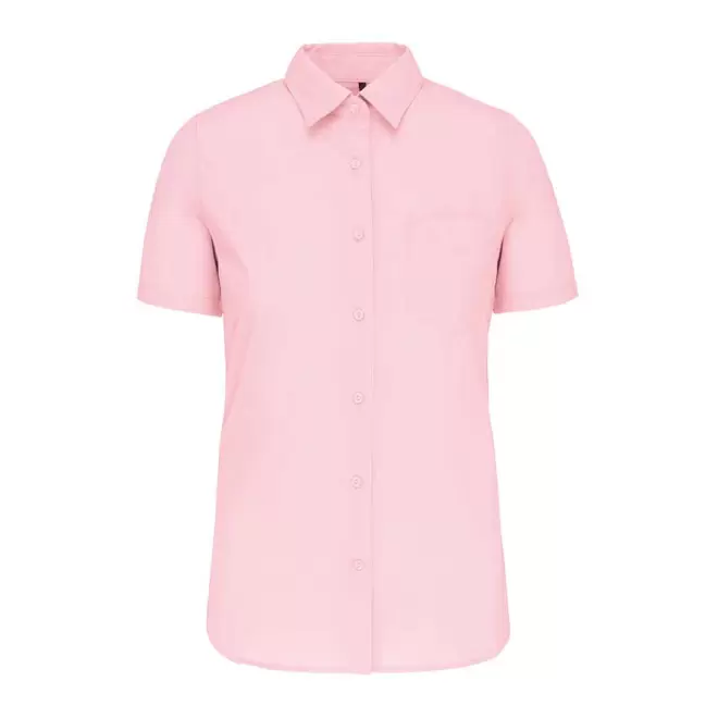 CHEMISE MANCHES COURTES FEMMES PERSONNALISABLE 'KARIBAN' - pale pink
