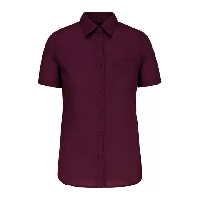 CHEMISE MANCHES COURTES FEMMES PERSONNALISABLE 'KARIBAN' - wine