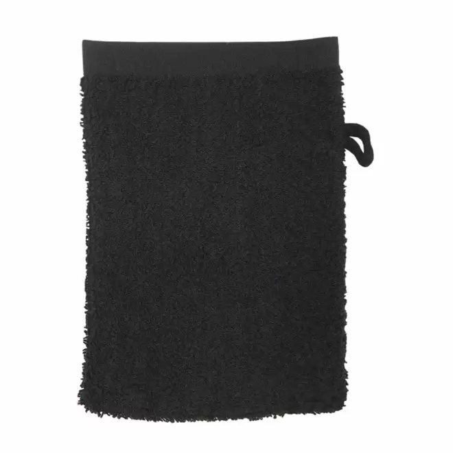 GANT DE TOILETTE EN COTON PERSONNALISABLE 'PITOU' - noir