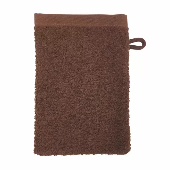 GANT DE TOILETTE EN COTON PERSONNALISABLE 'PITOU' - marron