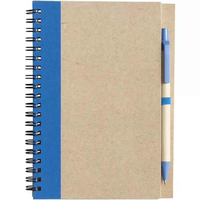 CARNET PERSONNALISÉ NON LIGNÉ AVEC STYLO 'RAMSES' - bleu clair