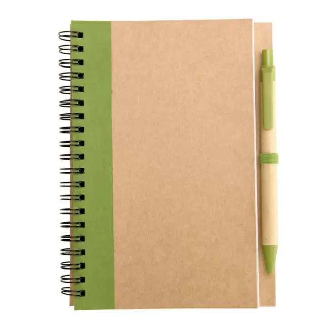 CARNET PERSONNALISÉ NON LIGNÉ AVEC STYLO 'RAMSES' - vert clair