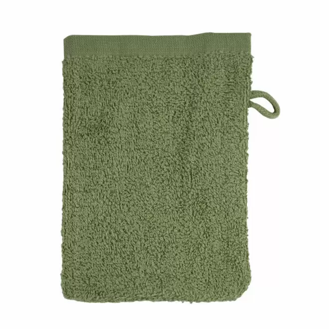 GANT DE TOILETTE EN COTON PERSONNALISABLE 'PITOU' - vert olive