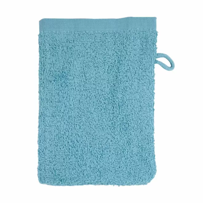 GANT DE TOILETTE EN COTON PERSONNALISABLE 'PITOU' - bleu clair