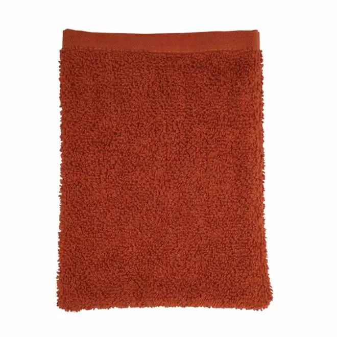 GANT DE TOILETTE EN COTON PERSONNALISABLE 'PITOU' - terracotta
