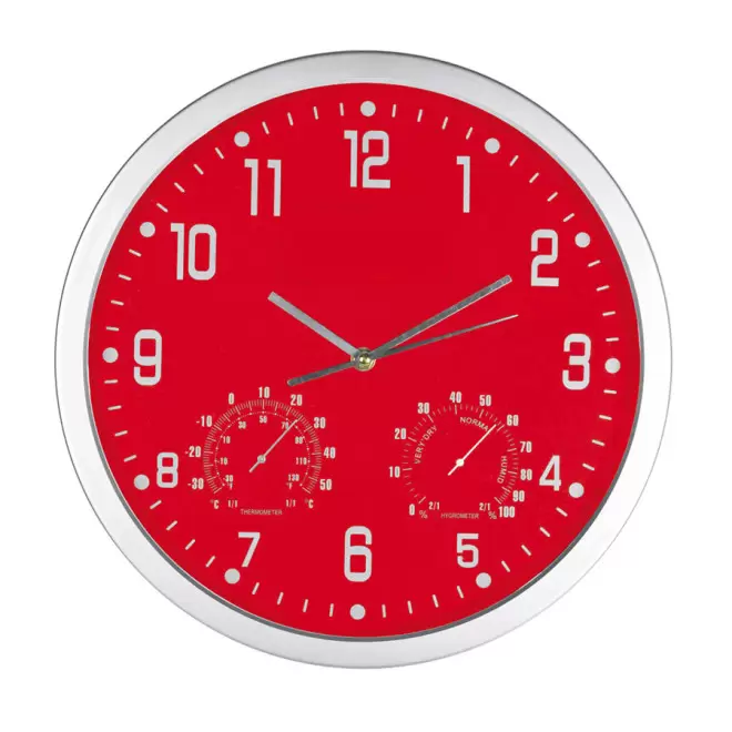 HORLOGE AVEC THERMOMETRE 'BIGTIME' - rouge