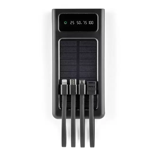 POWERBANK SOLAIRE 10 000 MAH PERSONNALISABLE 'SOLARIUS' - noir