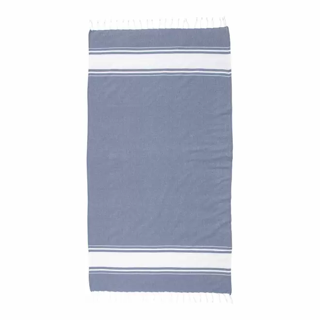 PAREO/FOUTA PERSONNALISABLE 'HORTENSE 150 RECYCLE' - bleu fonce