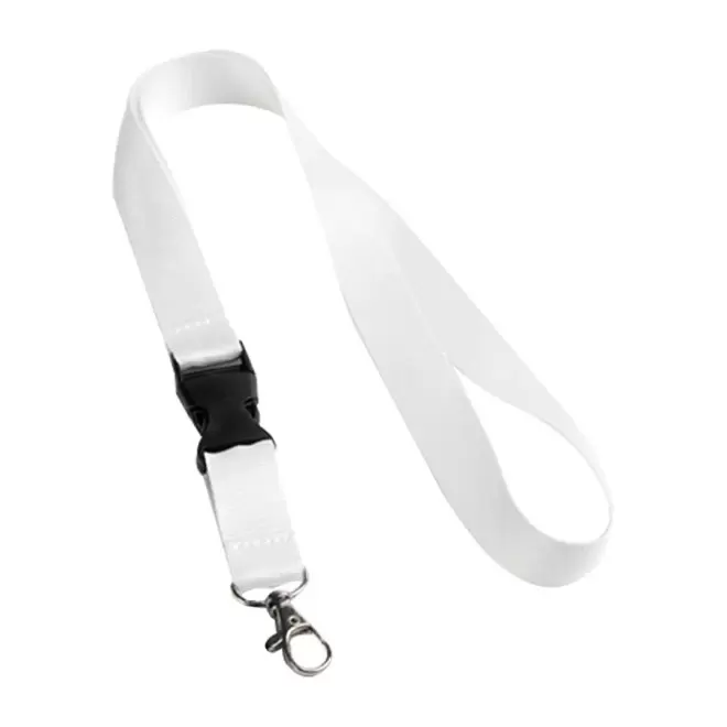 TOUR DE COU PUBLICITAIRE AVEC CLIP DETACHABLE 'LAZO' - blanc