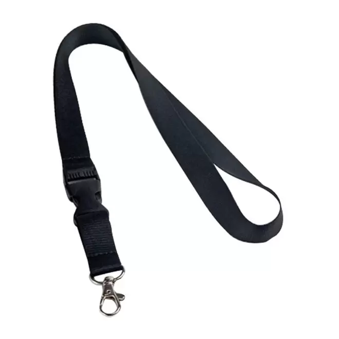 TOUR DE COU PUBLICITAIRE AVEC CLIP DETACHABLE 'LAZO' - noir